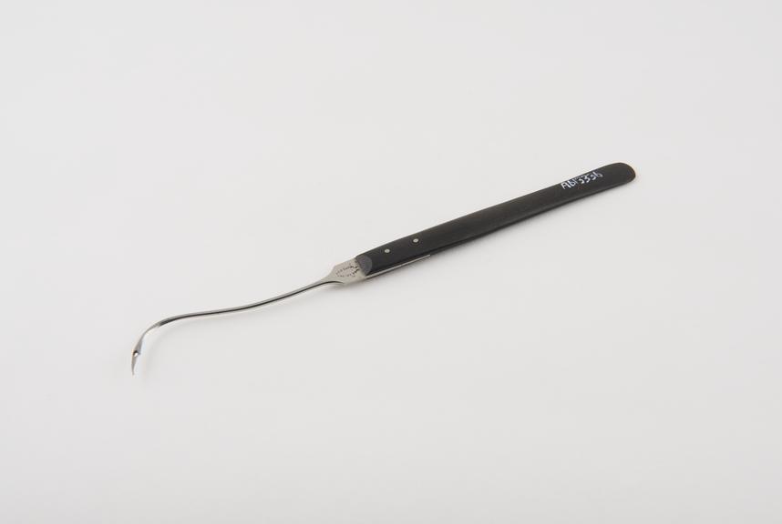 Suture needle, steel and ebony