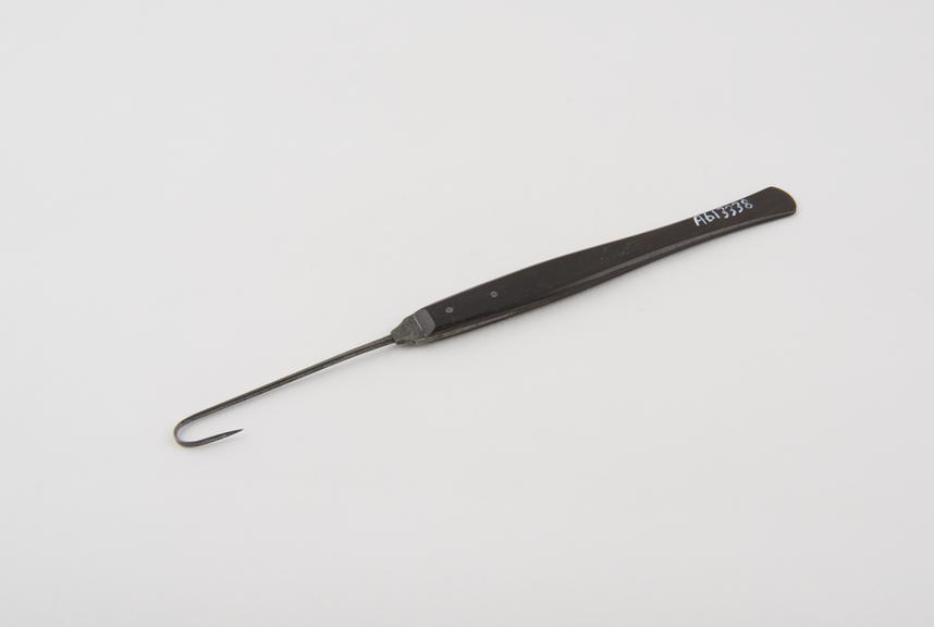 Suture needle, steel and ebony, 19th century