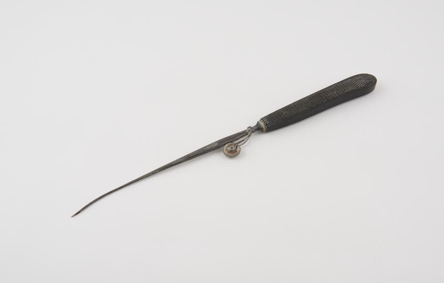 Suture needle, steel and ebony, by Mathieu of Paris