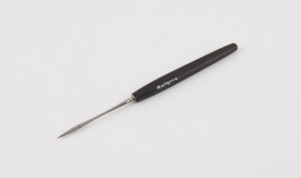 Neurosurgical(?) instrument, Bernard's, steel with ebony handle