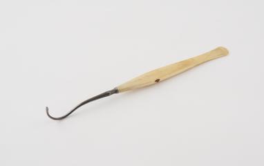 Suture needle, steel and ivory, 19th century
