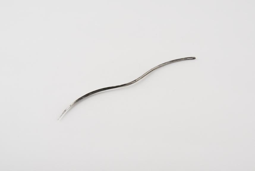 Suture needle, steel, waved, 19th century