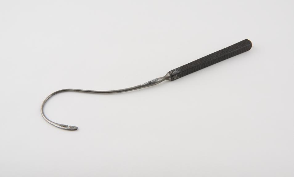 Suture needle, steel and ebony, 19th century