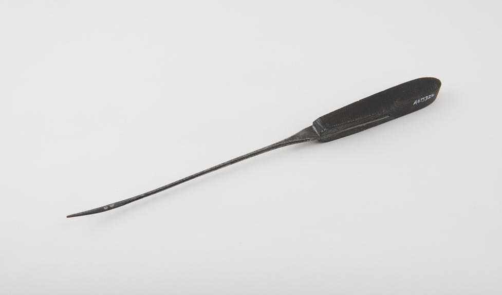 Spencer Wells pedicle needle, steel and ebony, 19th century