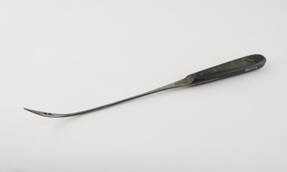 Spencer Wells pedicle needle, steel and ebony