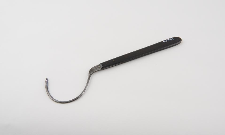 Suture needle, for liver(?), steel and ebony