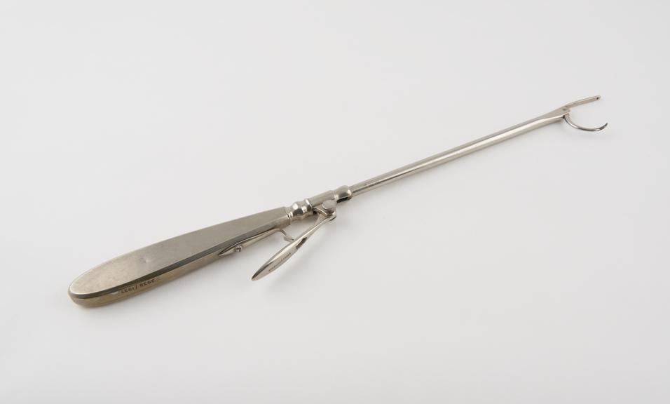 Suture needle(?), steel, nickel-plated, by Down Bros