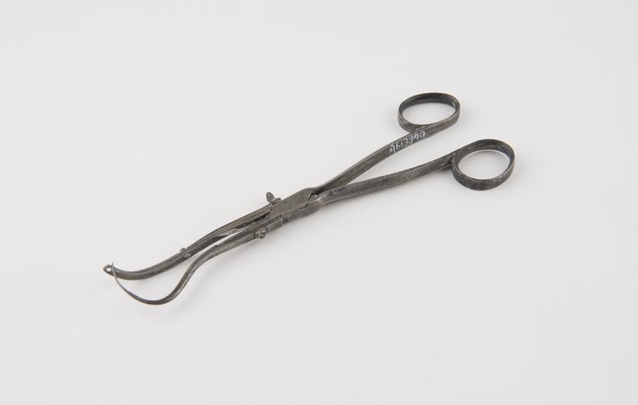 Suture forceps, steel, 19th century