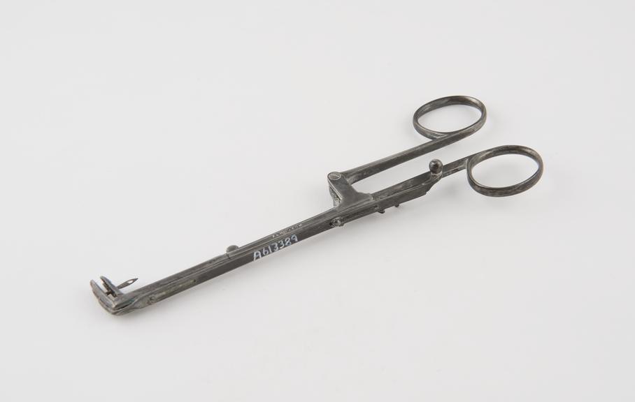 Suture forceps steel, by Ferguson of London, 1822-1869