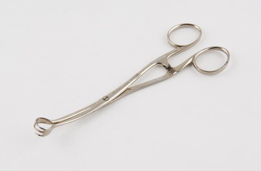 Vulsellum forceps, steel, nickel plated