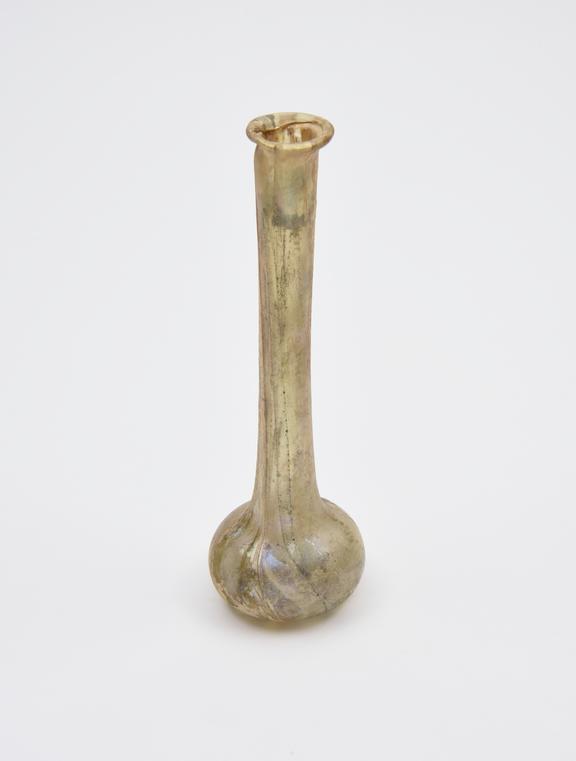 Glass unguent bottle, Roman, 151-300AD