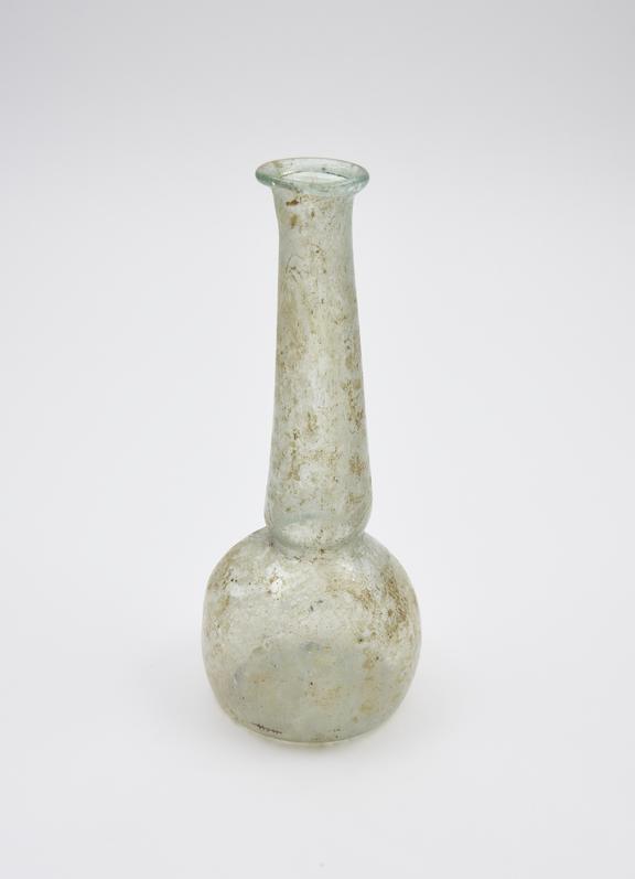 Glass unguent bottle, Roman, 151-300AD