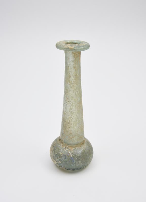 Glass unguent bottle, Roman, 151-300 AD