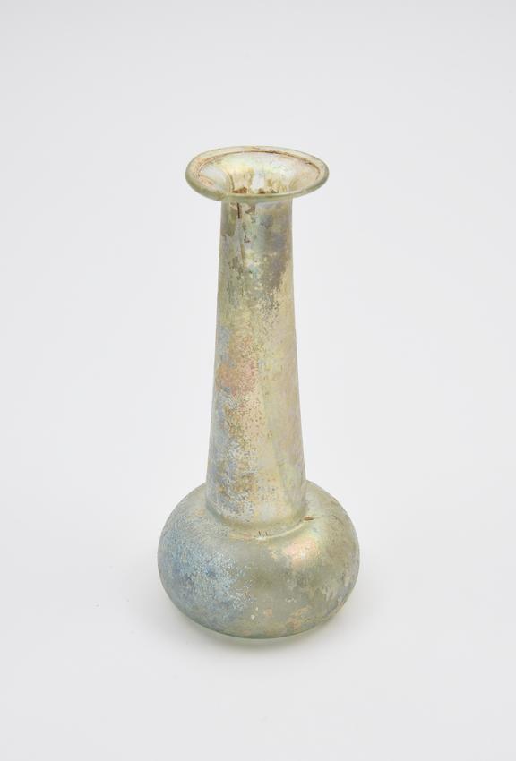 Glass unguent bottle, Roman, 151-300AD