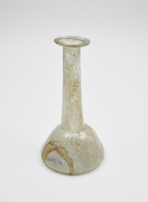 Glass unguent bottle, Roman, 151-300AD