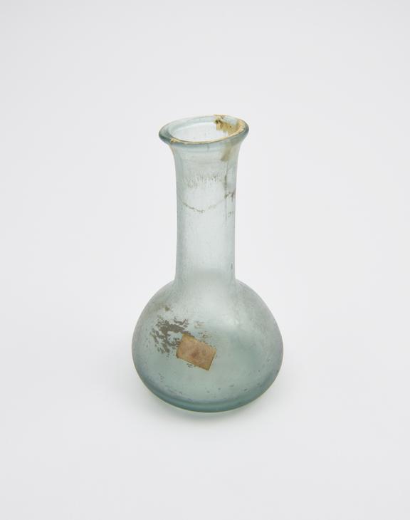 Glass unguent bottle, Roman, 151 to 300 AD