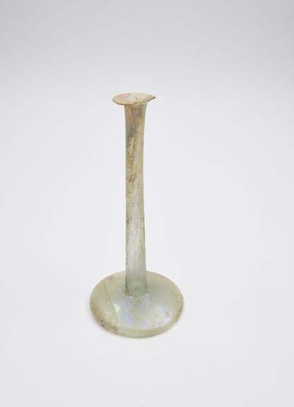 Glass candlestick flask, Roman, 151-251AD