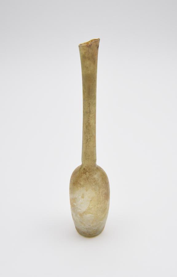 Glass unguent bottle, Roman, 251-450AD