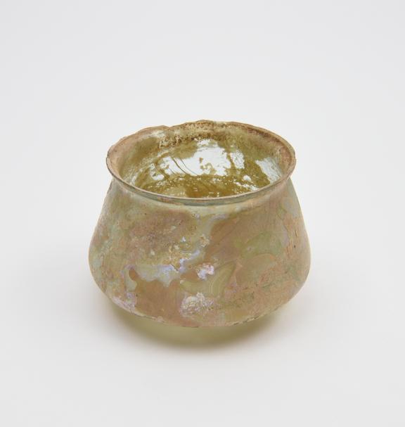 Glass cupping or drinking vessel, Roman, 1 to 150AD