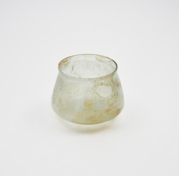 Glass drinking or cupping vessel, Roman, 1-150AD