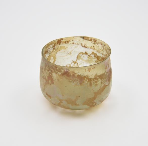 Glass drinking or cupping vessel, Roman, 1 to 150 AD