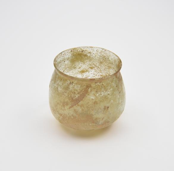 Glass drinking or cupping vessel, Roman, 1-150AD