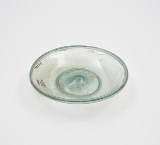 Glass dish, green, Roman, 151-300AD