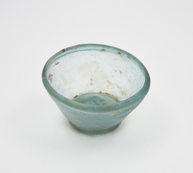 Glass bowl, blue, Roman, 151-300AD