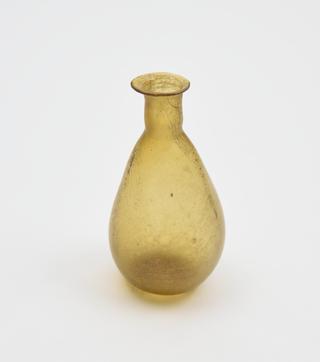 Glass flask, amber, Roman, 1 to 150 AD