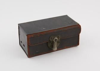 Tool box, used with 3.5 hp Triumph motorcycle, 1907
