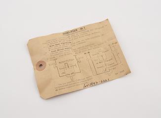 Label for Flasher Control Unit, c.1950