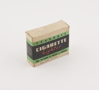 Box for Vauxhall cigarette lighter, 1955.