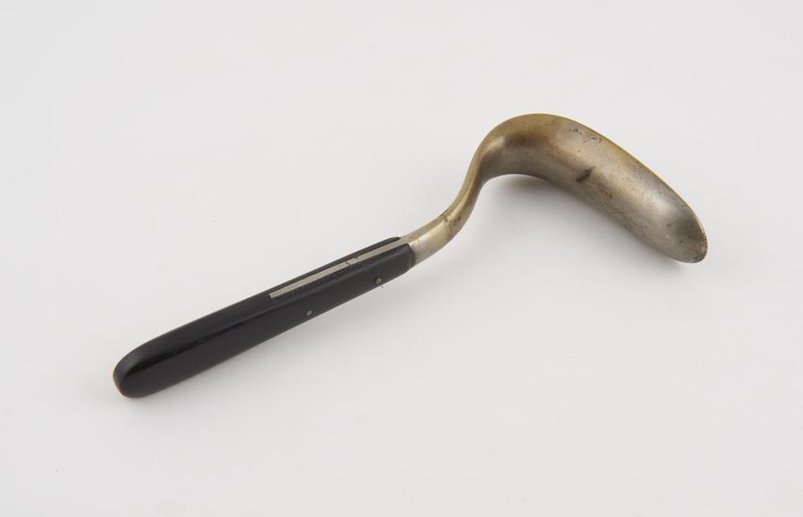 Speculum, vaginal, metal, nickel plated, ebony handle