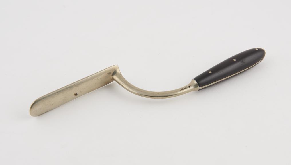 Speculum, vaginal, metal, nickel-plated, ebony handle