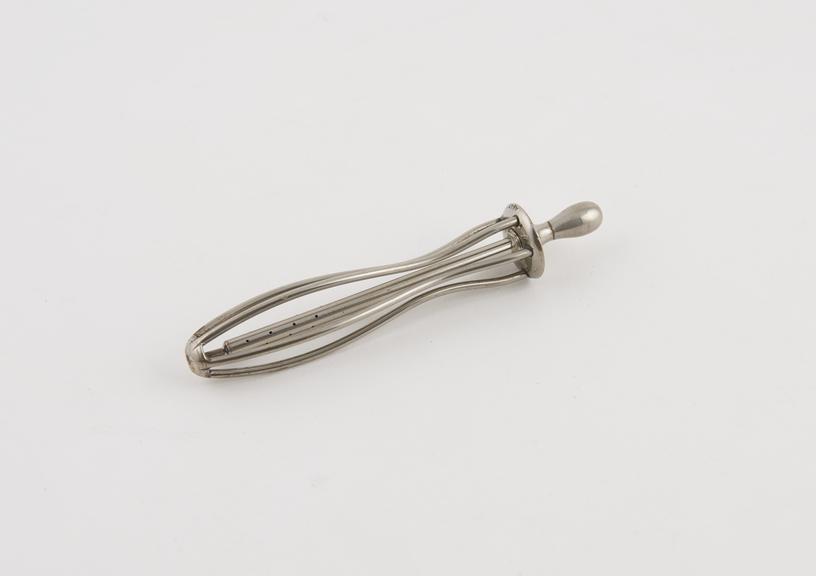 Vaginal speculum, bath, metal, nickel plated, European