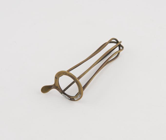 Speculum, vagina, bath, metal, nickel plated, possibly French