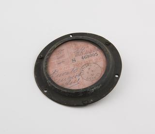 Tax disc from 1932-455 Pt1 sectioned Baby Peugeot