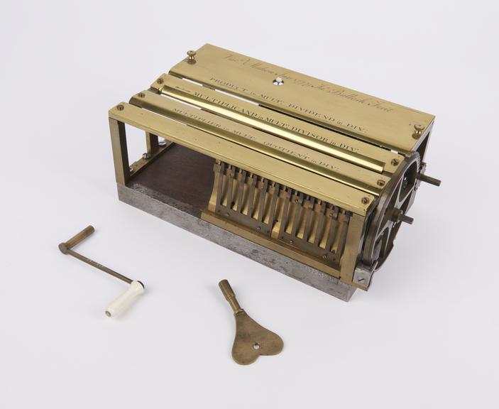 Calculating machine invented by Charles Stanhope in 1777