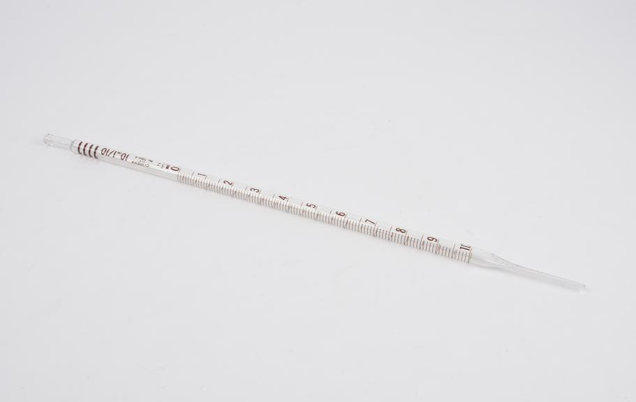 Pipette made of chemically toughened glass, 1979