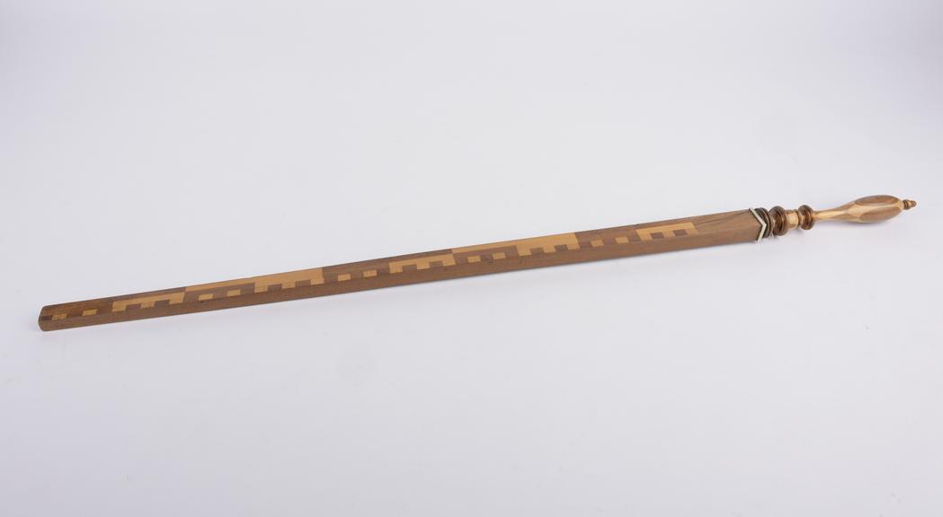 Polished mahogany German Ell rod as used by master-tailors