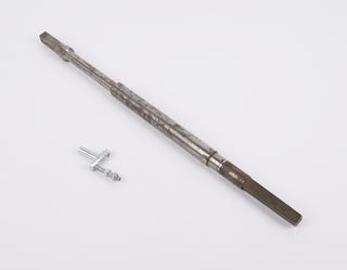 Steel spindle, plus aluminium bracket, from the Bansdale public clock