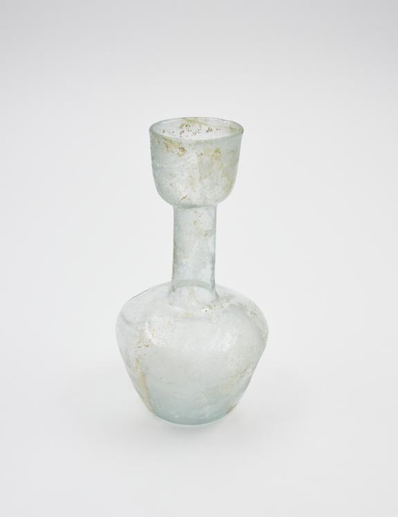 Glass flask, pale blue