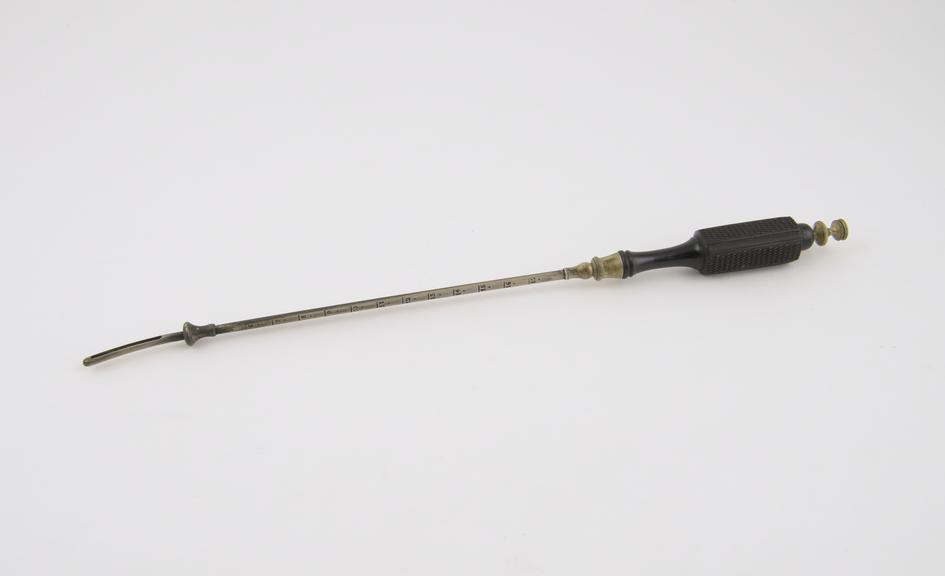 Hysterometer, silver, ebony handle, probably French