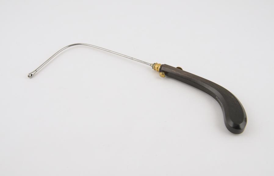 Forceps, laryngeal, steel and brass with tortoiseshell handle