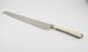 Long knife, steel blade, ivory handle with silver edging