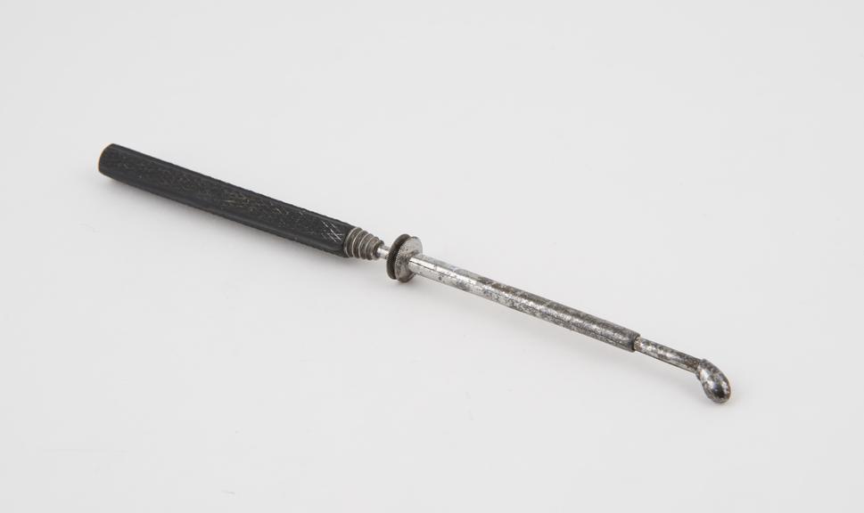 Needle holder, steel and ebony, 19th century