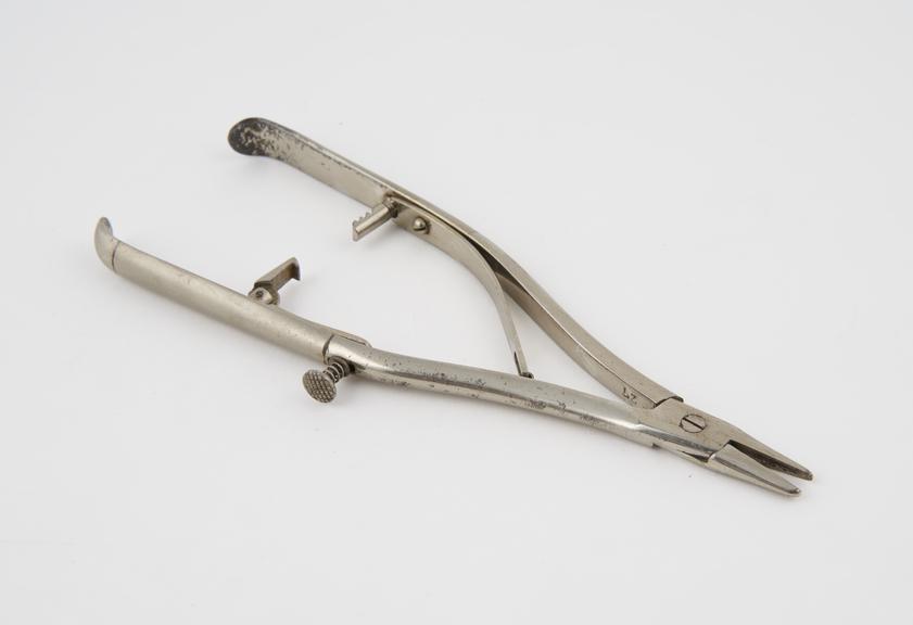 Mayo's needle holder, steel, nickel plated, early 20th century