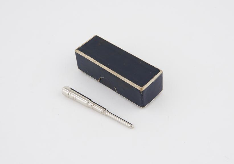 2 pocket trocars, steel, plated, by Maw of London