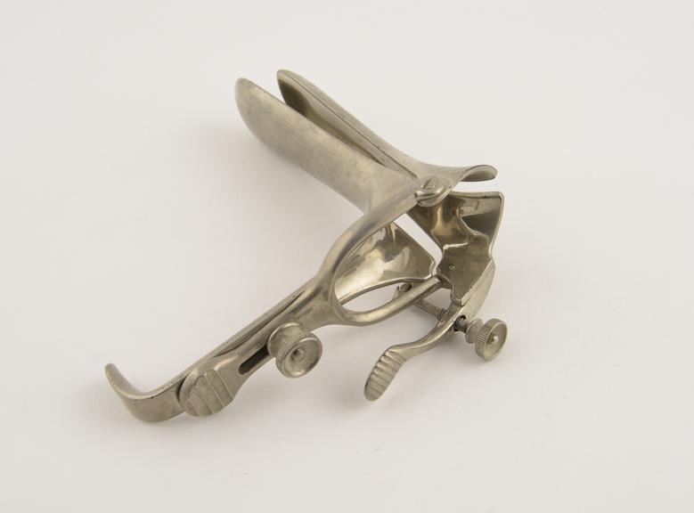 Vaginal speculum, Brewer, steel, nickel-plated, British