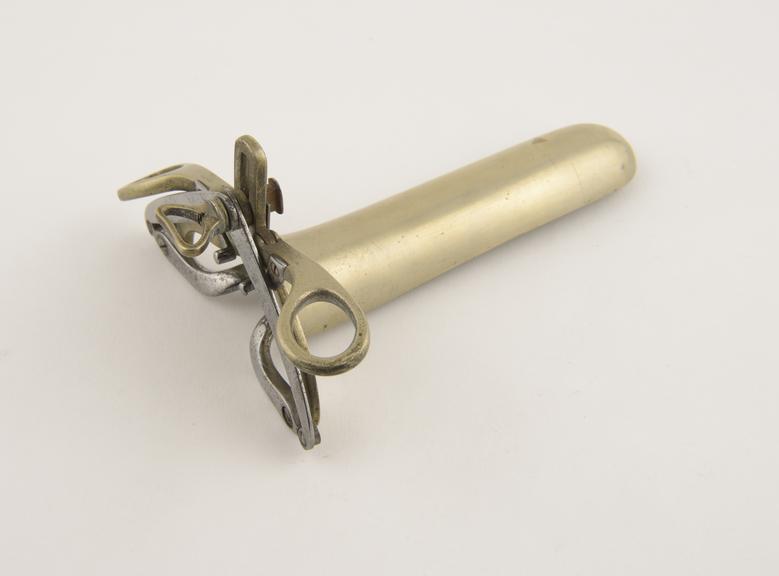 Speculum, vaginal, Meadows, three-bladed, metal, nickel plated